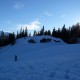 Snowshoedownhill - während der Bär mit ein paar Kurven ins Tal surft, schont die Maus leider ihr noch lädiertes Lauscheknie in einem zähen Abstieg. Snowshoedownhill