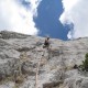 Ganz schön steil so ein 4er. Und zum Modetourenspeck: es gibt schlimmere Specktouren. 2. Seillänge Dülferriss